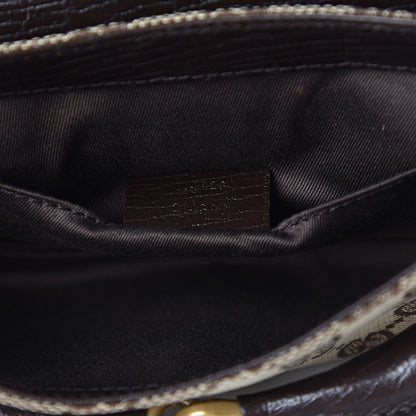 Gucci Monogram Horsebit Clutch Dark Brown 7 of 12