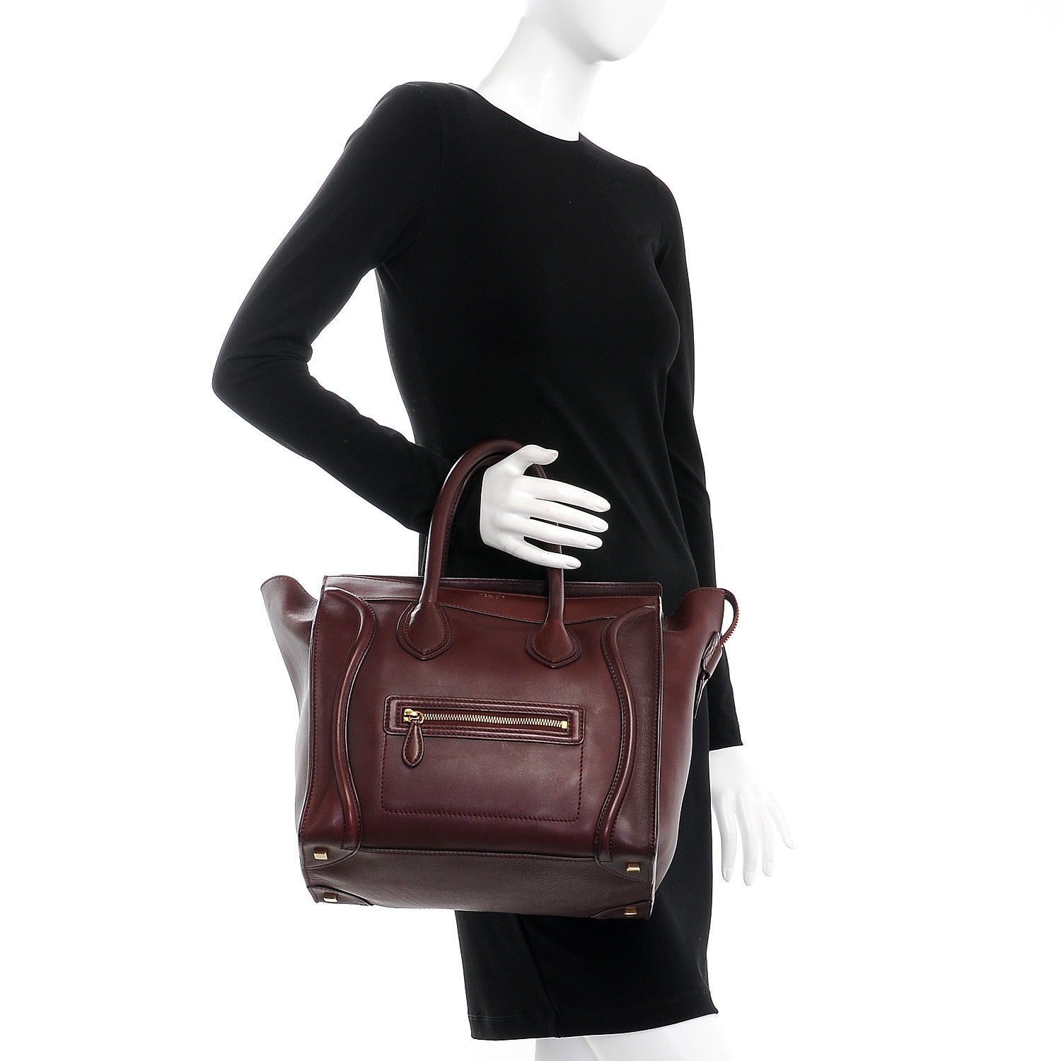 Celine Smooth Calfskin Mini Luggage Burgundy 2 of 9