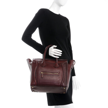 Celine Smooth Calfskin Mini Luggage Burgundy 2 of 9