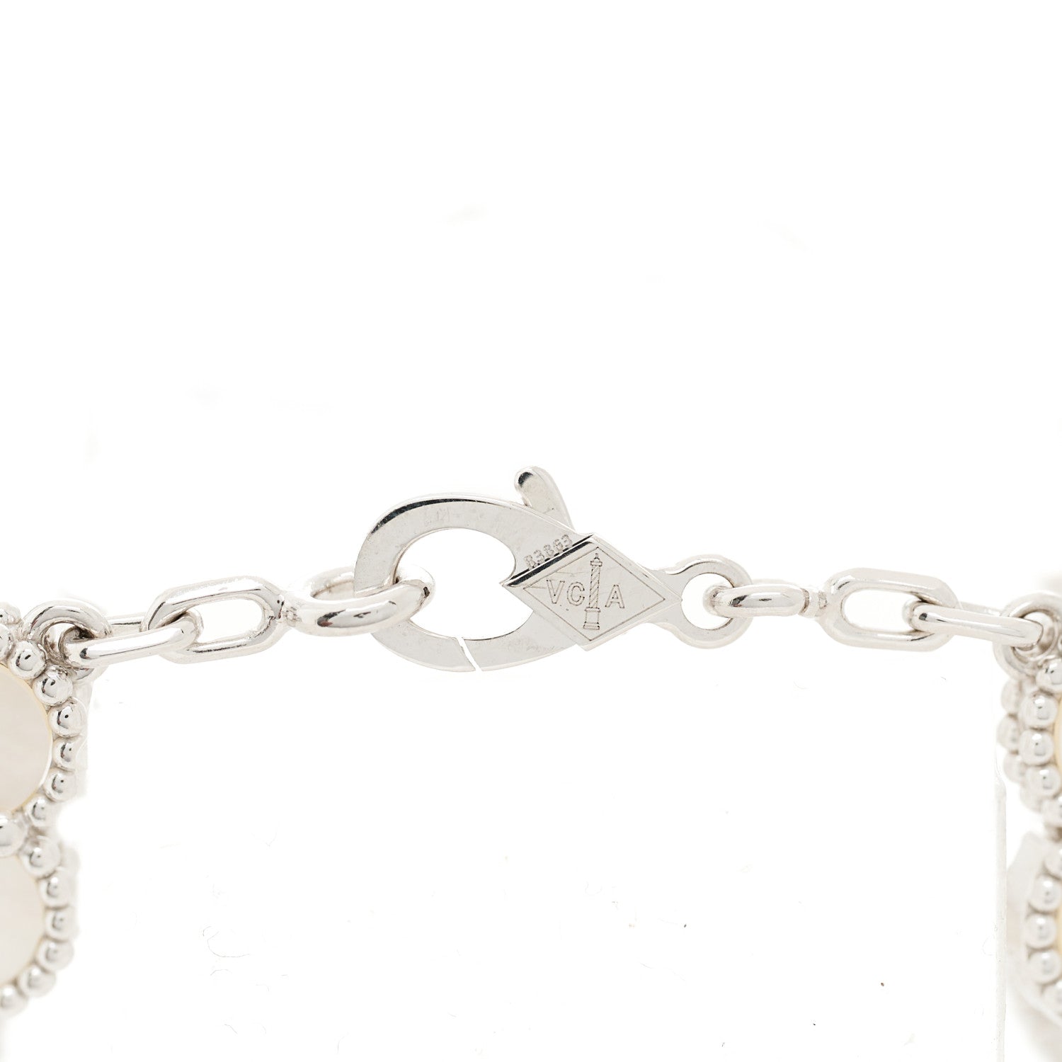Van Cleef & Arpels 18K White Gold Mother of Pearl 5 Motifs Vintage Alhambra Bracelet 2 of 5