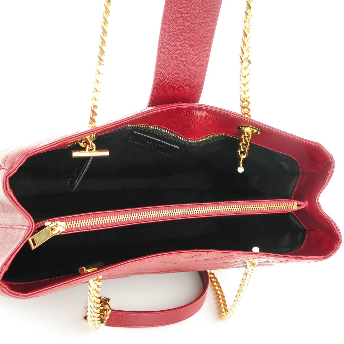 Grain De Poudre Matelasse Chevron Monogram Shopping Bag Oxblood