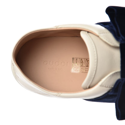 Gucci Calfskin Velvet Womens Bow Ace Sneakers 38.5 White 6 of 10