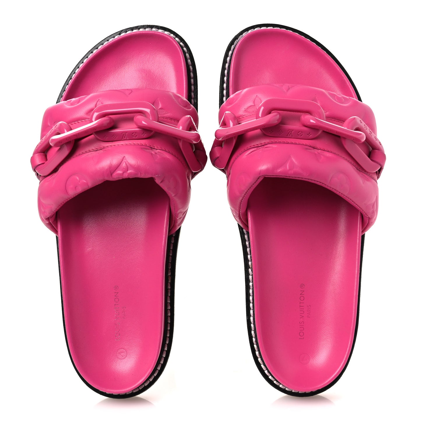 Calfskin Embossed Monogram Sunset Flat Comfort Mule 38.5 Rose Pop