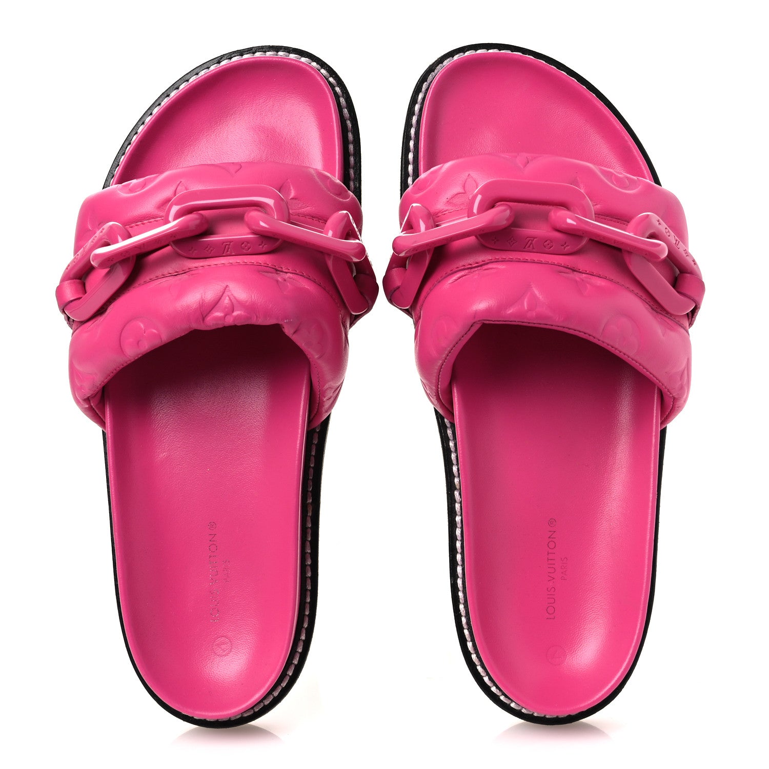 Louis Vuitton Calfskin Embossed Monogram Sunset Flat Comfort Mule 38.5 Rose Pop 2 of 13