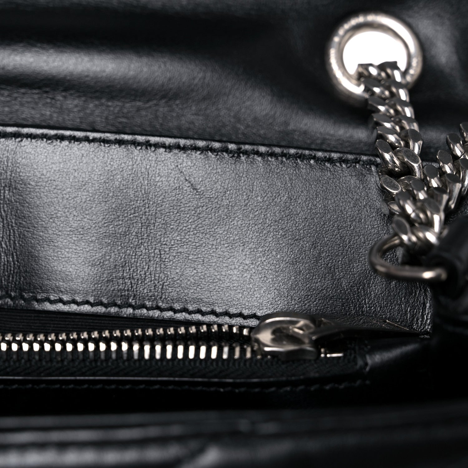 Saint Laurent Calfskin Y Quilted Monogram Medium Loulou Chain Satchel Black 16 of 20