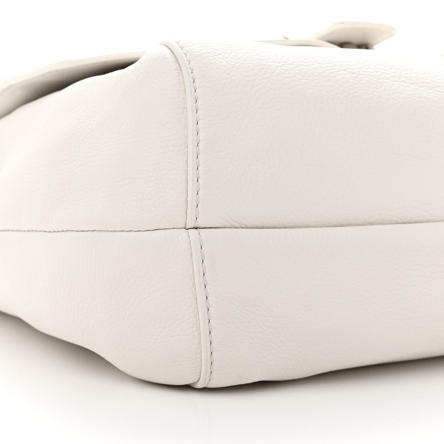 Calfskin Techno Horsebit Large Flap White