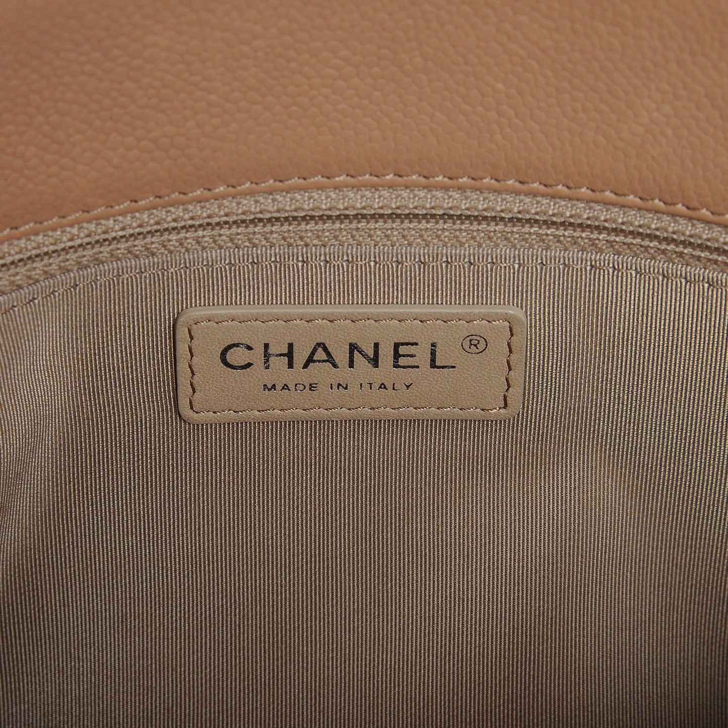 Caviar Quilted Large City Shopping Tote Beige