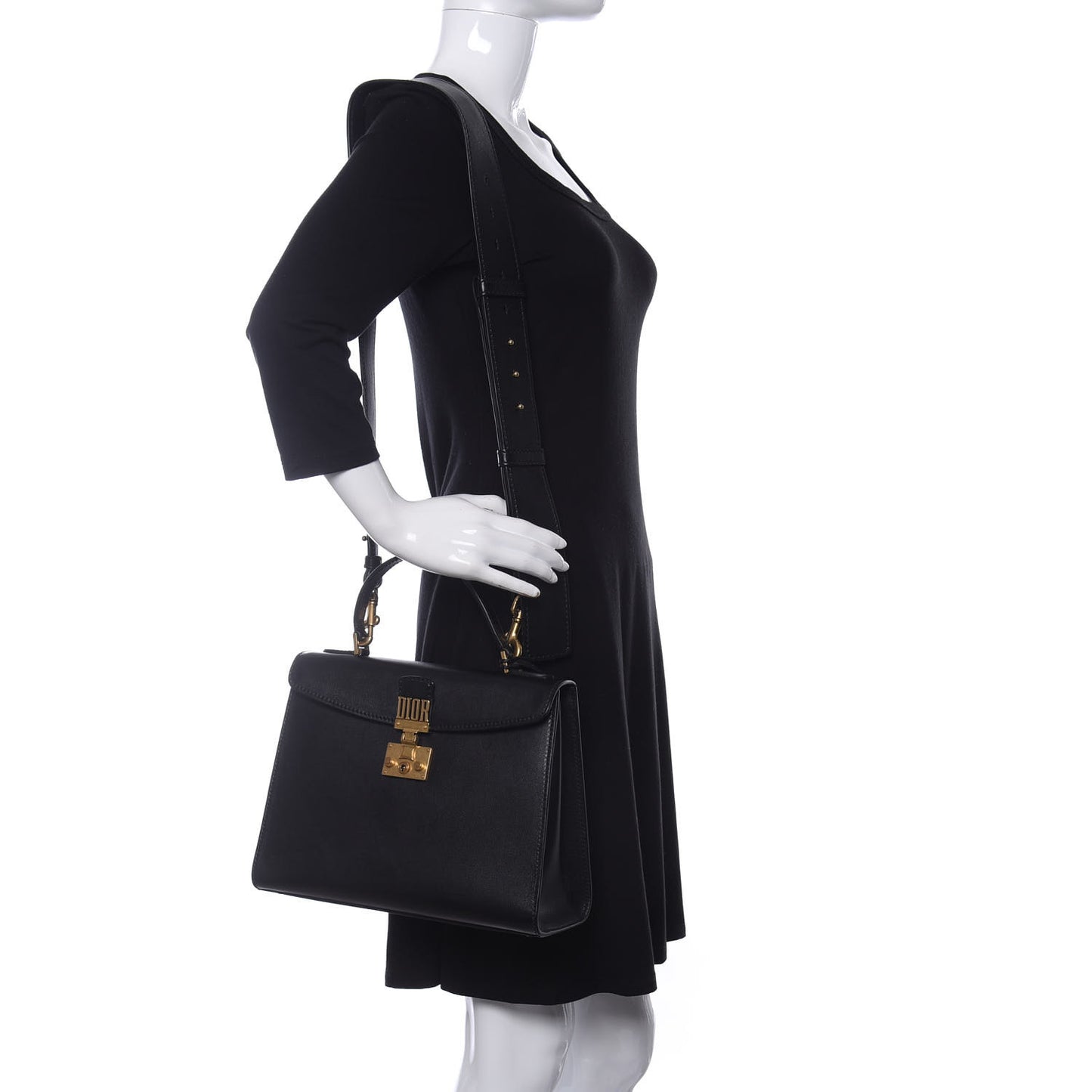 Calfskin Dioraddict Top Handle Black