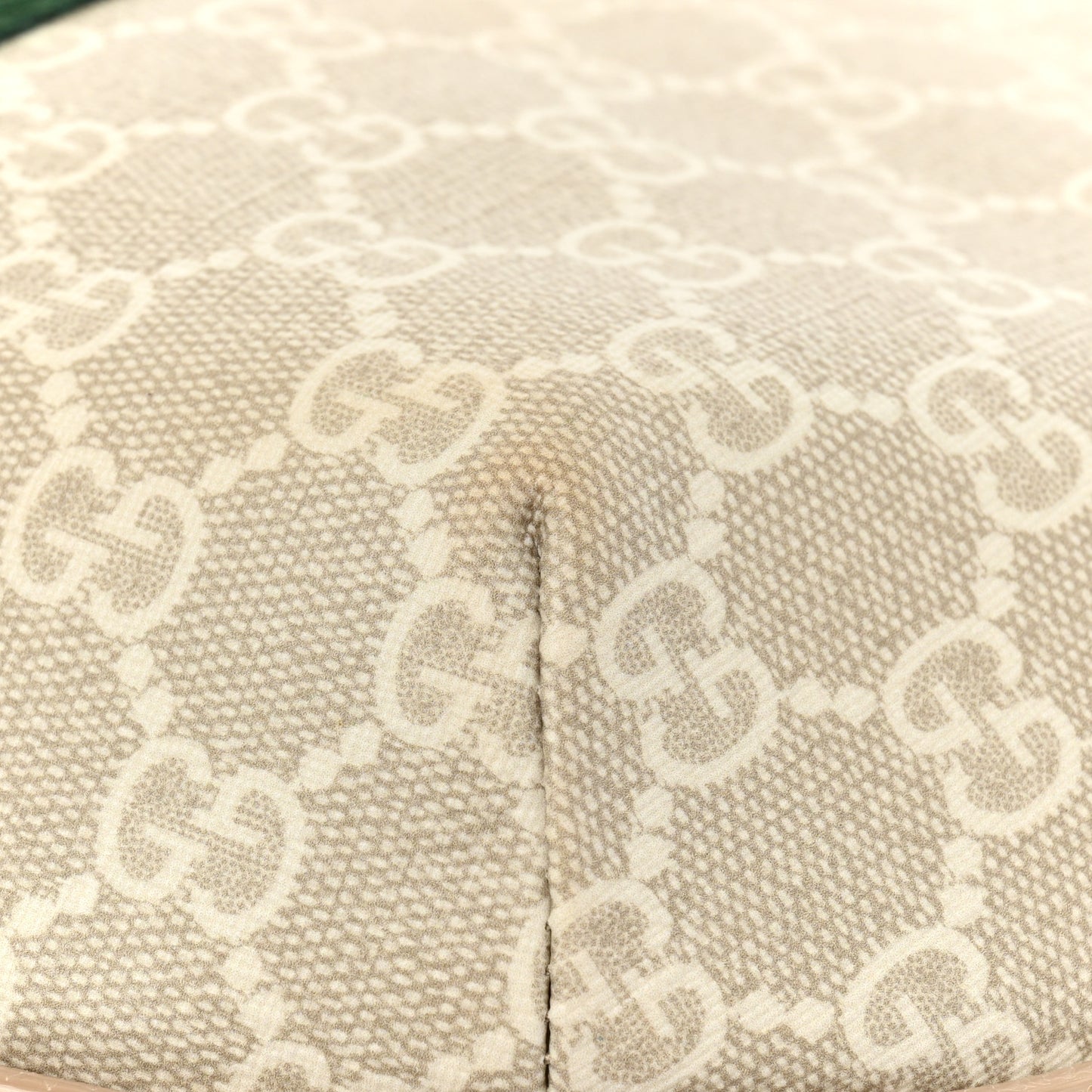 GG Supreme Monogram Textured Dollar Calfskin Web Small Ophidia Half Moon Hobo Beige Mystic White Oatmeal