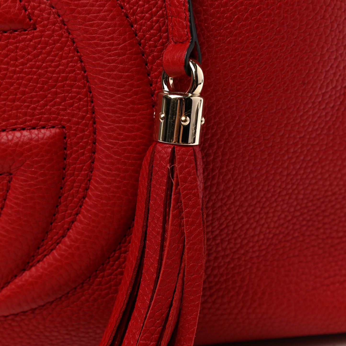 Cellarius Calfskin Medium Soho Chain Shoulder Bag Vibrant Red