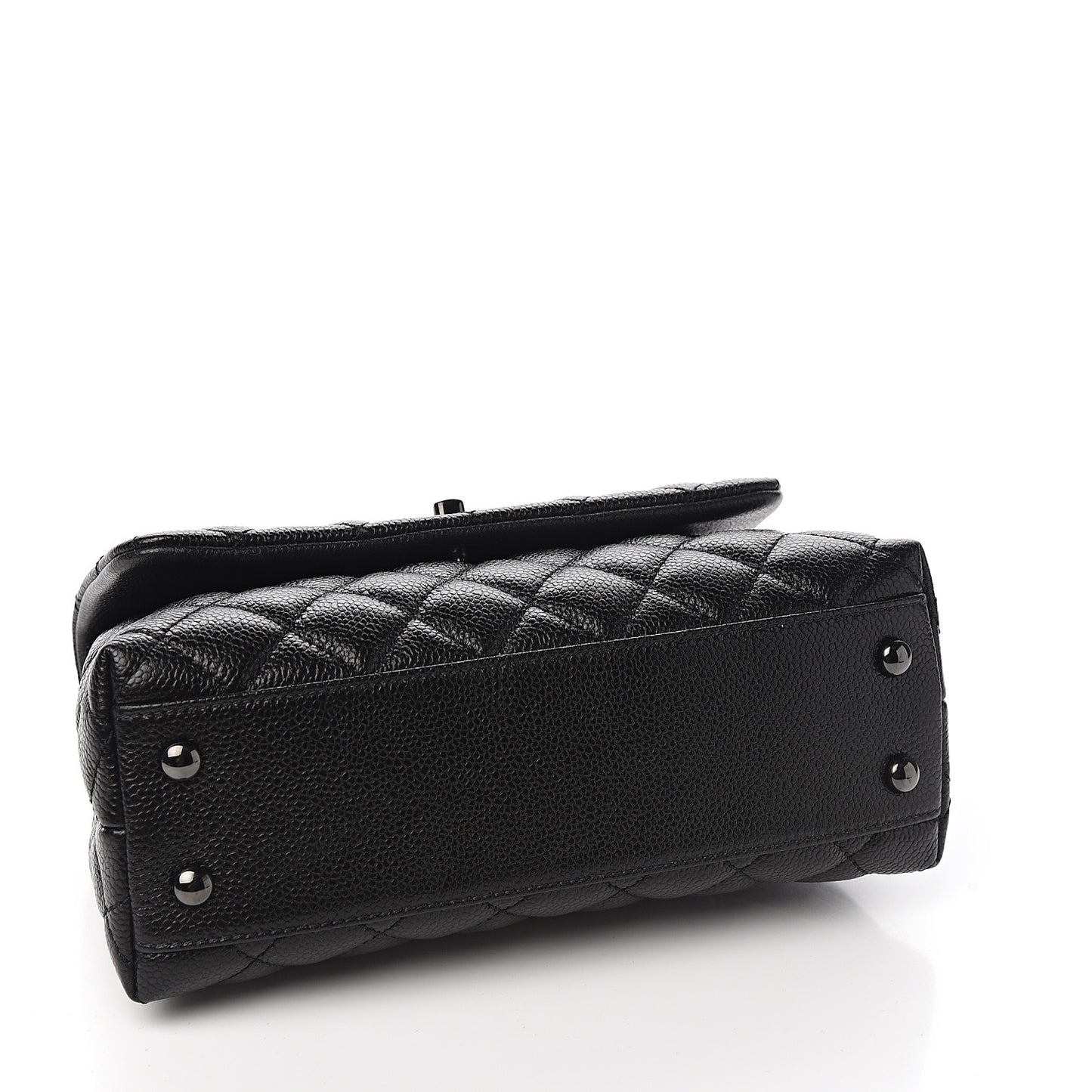 Caviar Quilted Mini Coco Handle Flap So Black