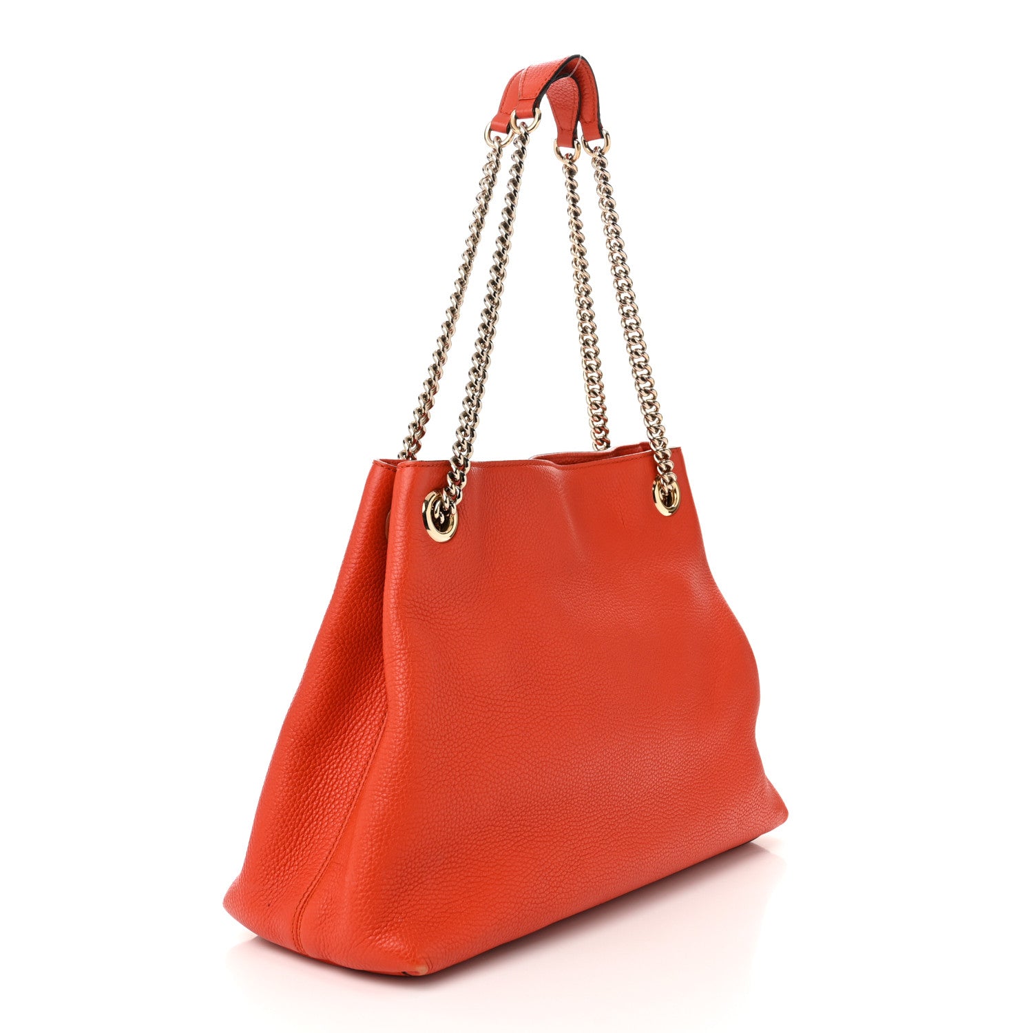Gucci Pebbled Calfskin Medium Soho Chain Shoulder Bag Sun Orange 3 of 11
