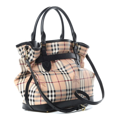 Burberry Haymarket Check Medium Golderton Tote Black 3 of 11