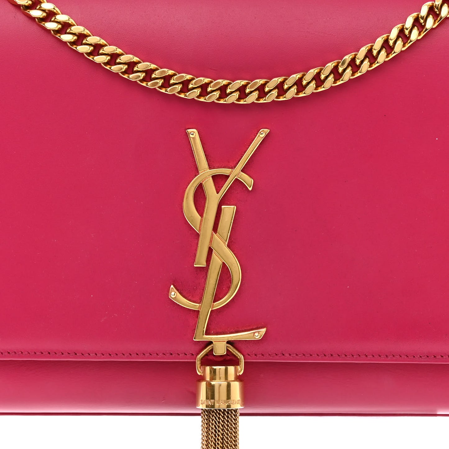 Smooth Calfskin Classic Monogram Kate Tassel Chain Wallet Pink
