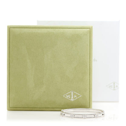 Van Cleef & Arpels 18K White Gold Diamond Perlee Sweet Clovers Bracelet S 4 of 4