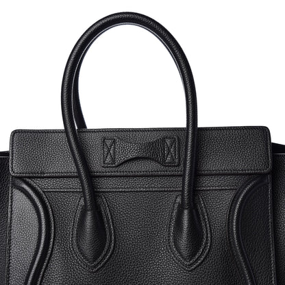 Celine Drummed Calfskin Micro Luggage Black 9 of 9