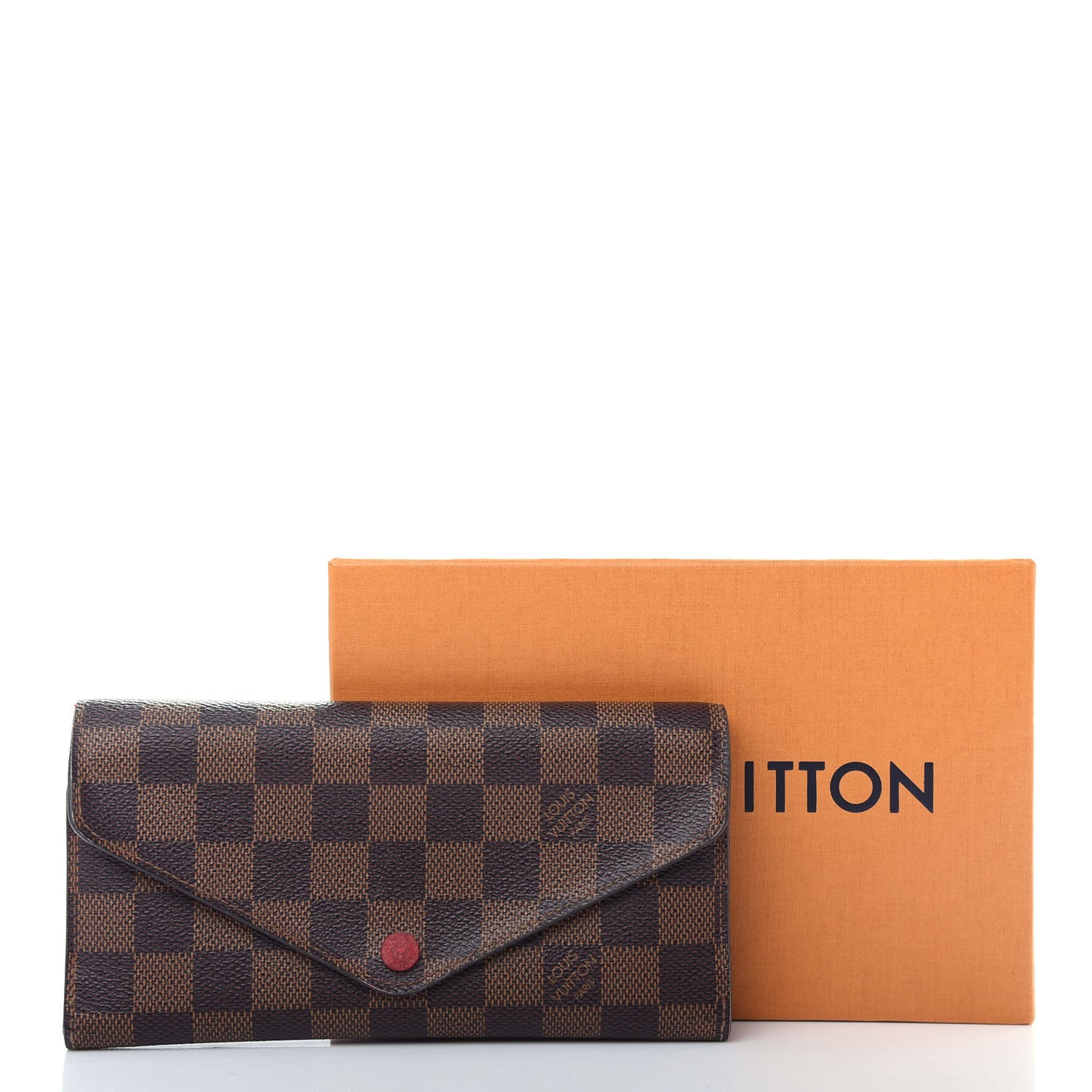 Damier Ebene Josephine Wallet Red