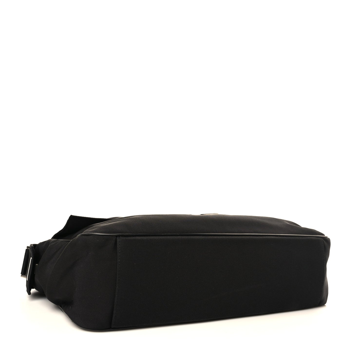 Nylon Flap Messenger Bag Black