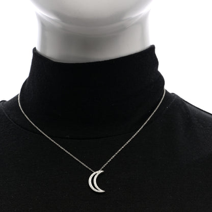 Tiffany Platinum Diamond Moon Pendant Necklace 2 of 4