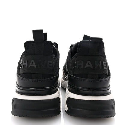 Chanel Velvet Calfskin Mixed Fibers CC Sneakers 38.5 Black 6 of 9