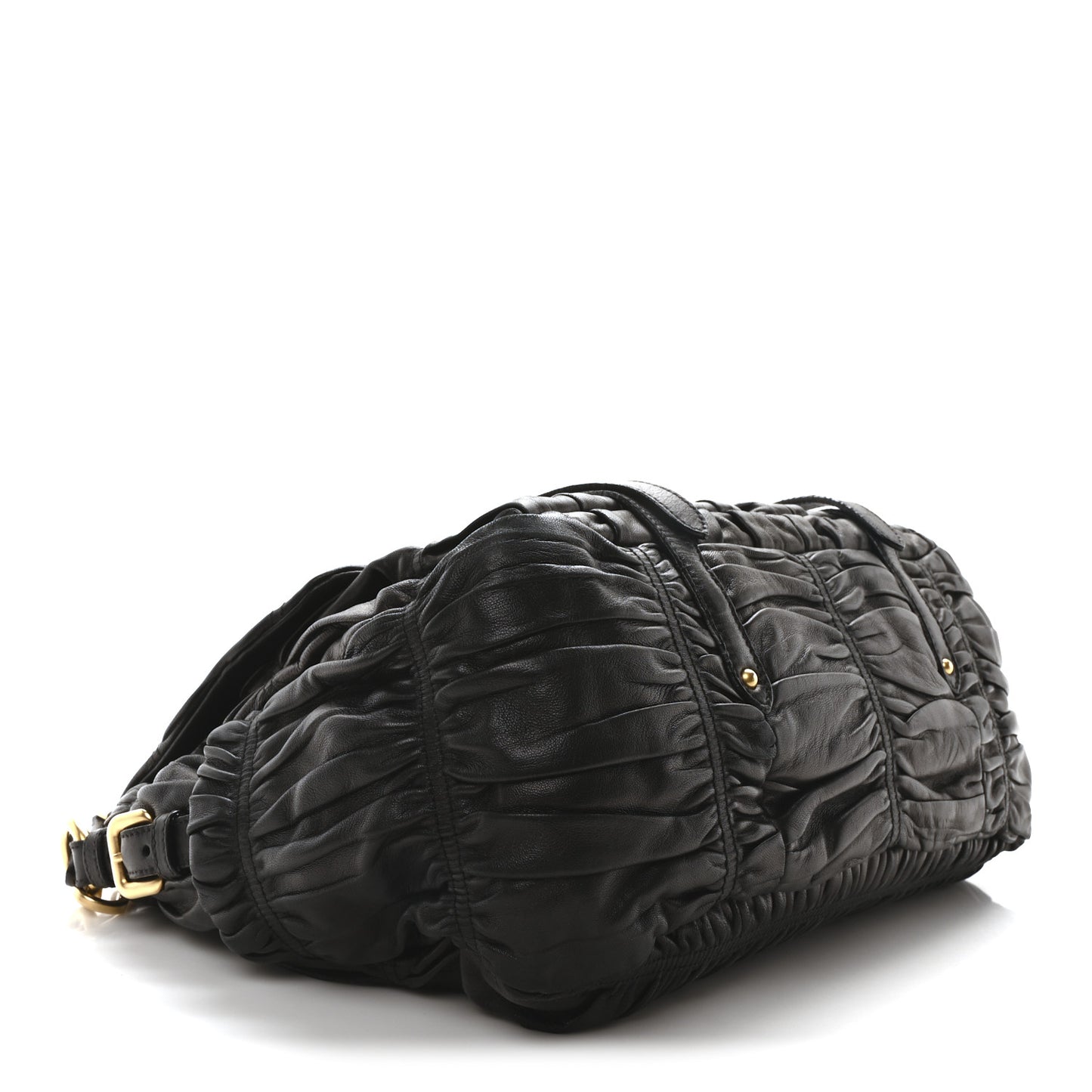 Nappa Gaufre Messenger Tote Black