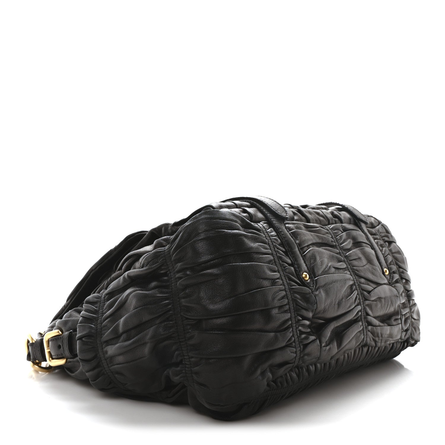 Prada Nappa Gaufre Messenger Tote Black 4 of 9