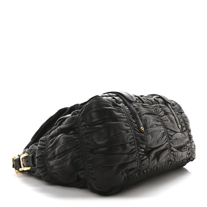 Prada Nappa Gaufre Messenger Tote Black 4 of 9