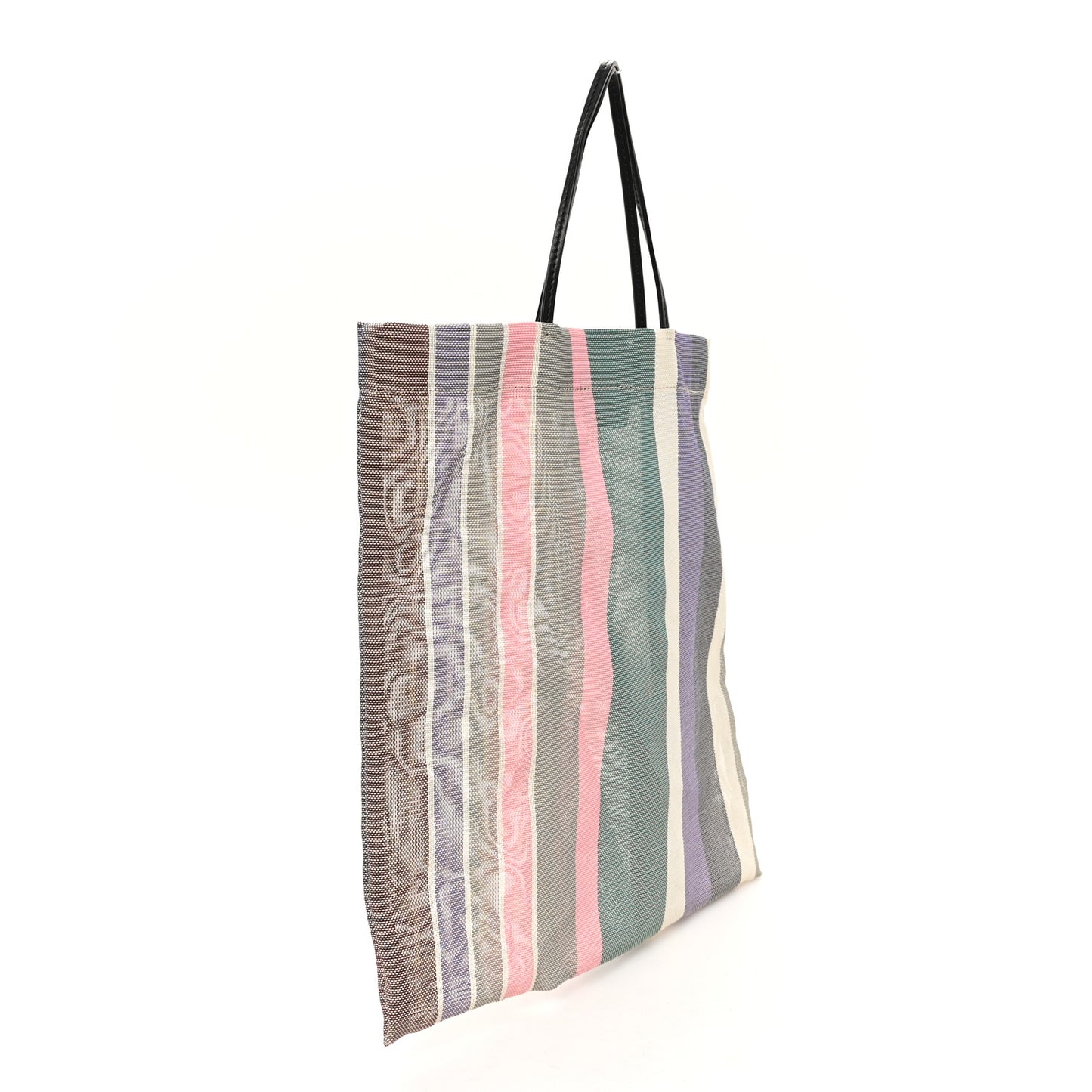 Mesh Saddle Calfskin Mini Barn Tote Bag Multicolor
