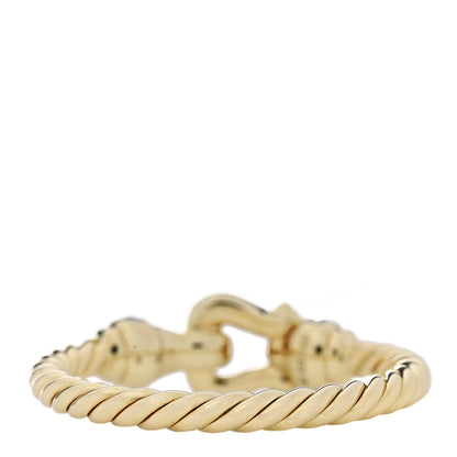David Yurman 18K Yellow Gold Diamond Petite Buckle Cable Ring 57 8 3 of 5