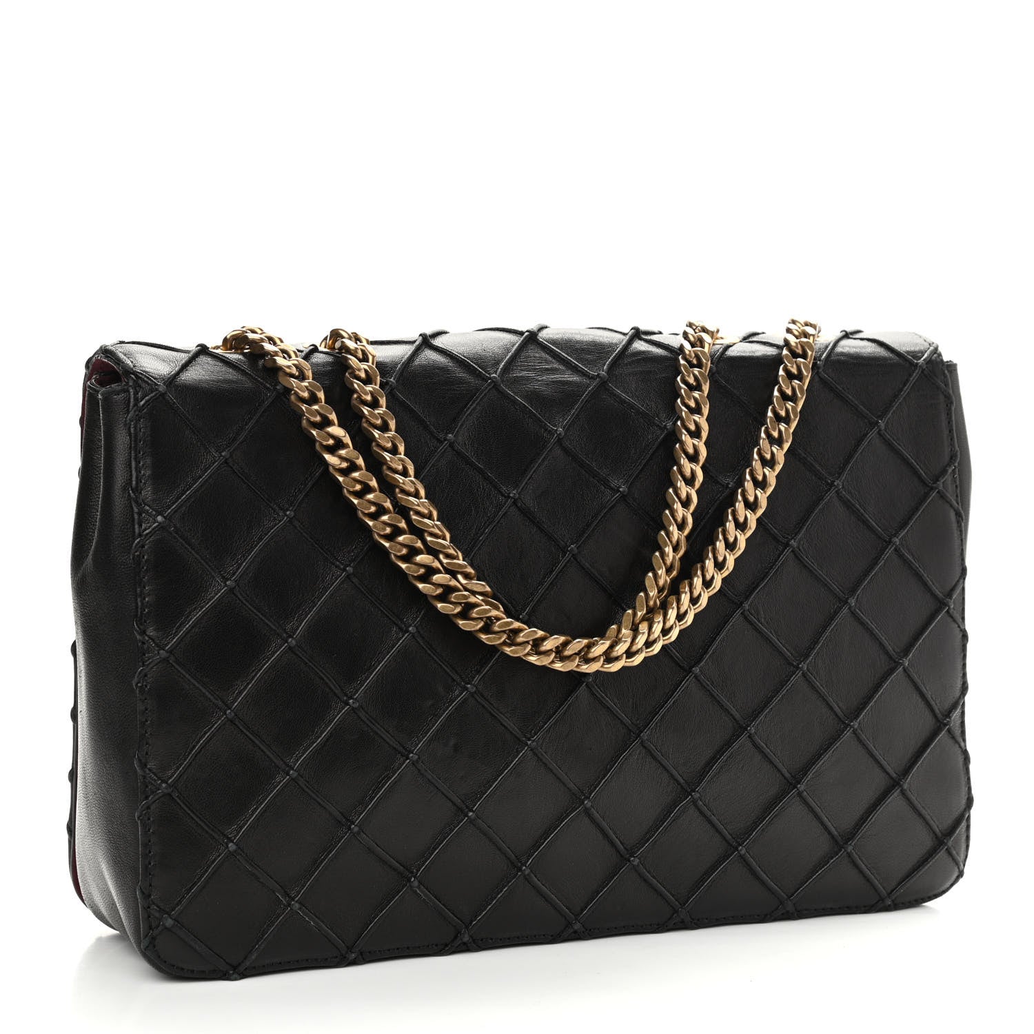 Marc Jacobs Natural Grain Calfskin Quilted Double J Quilted Bag Black 2 of 9