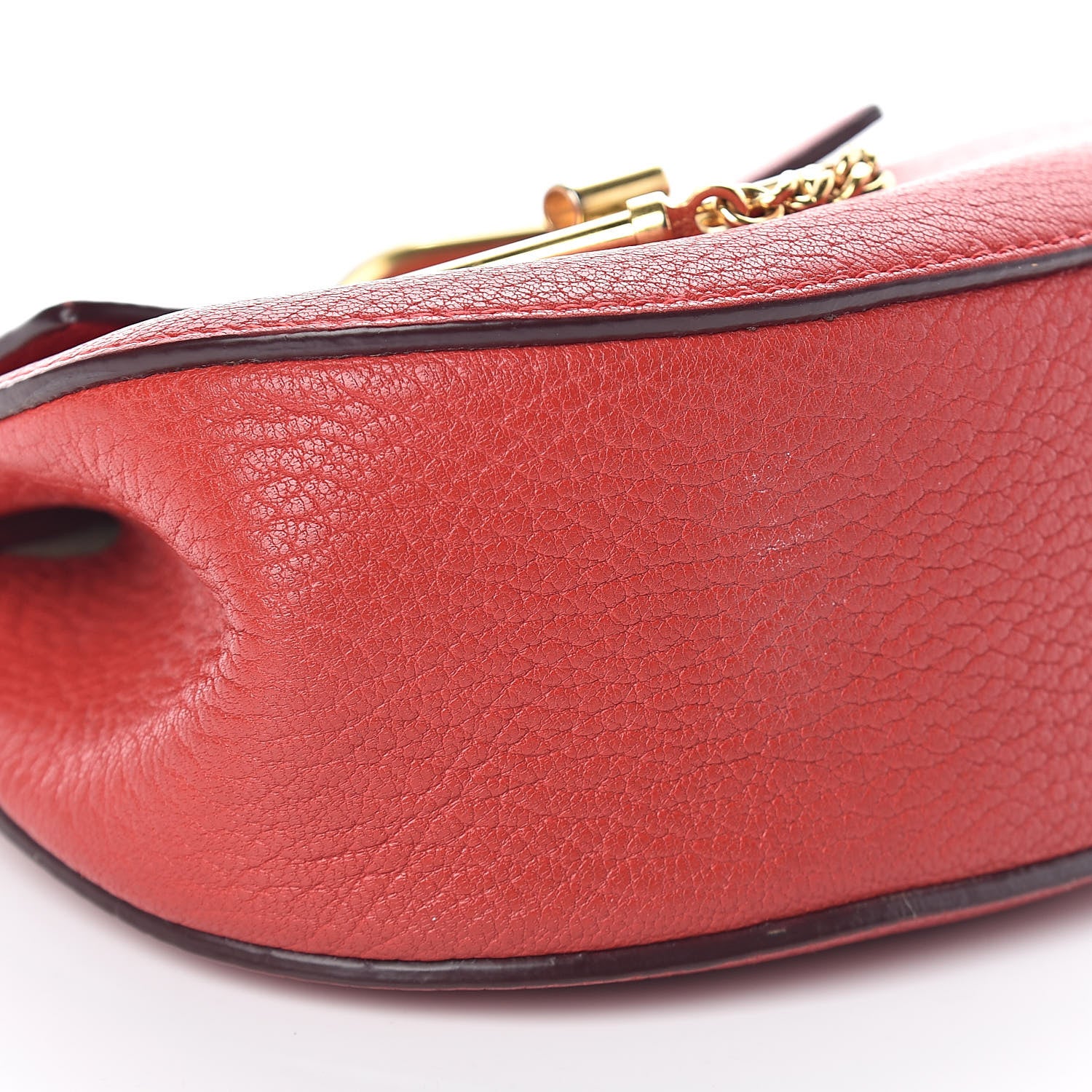 Chloe Grained Lambskin Nano Drew Shoulder Bag Intense Red 7 of 8