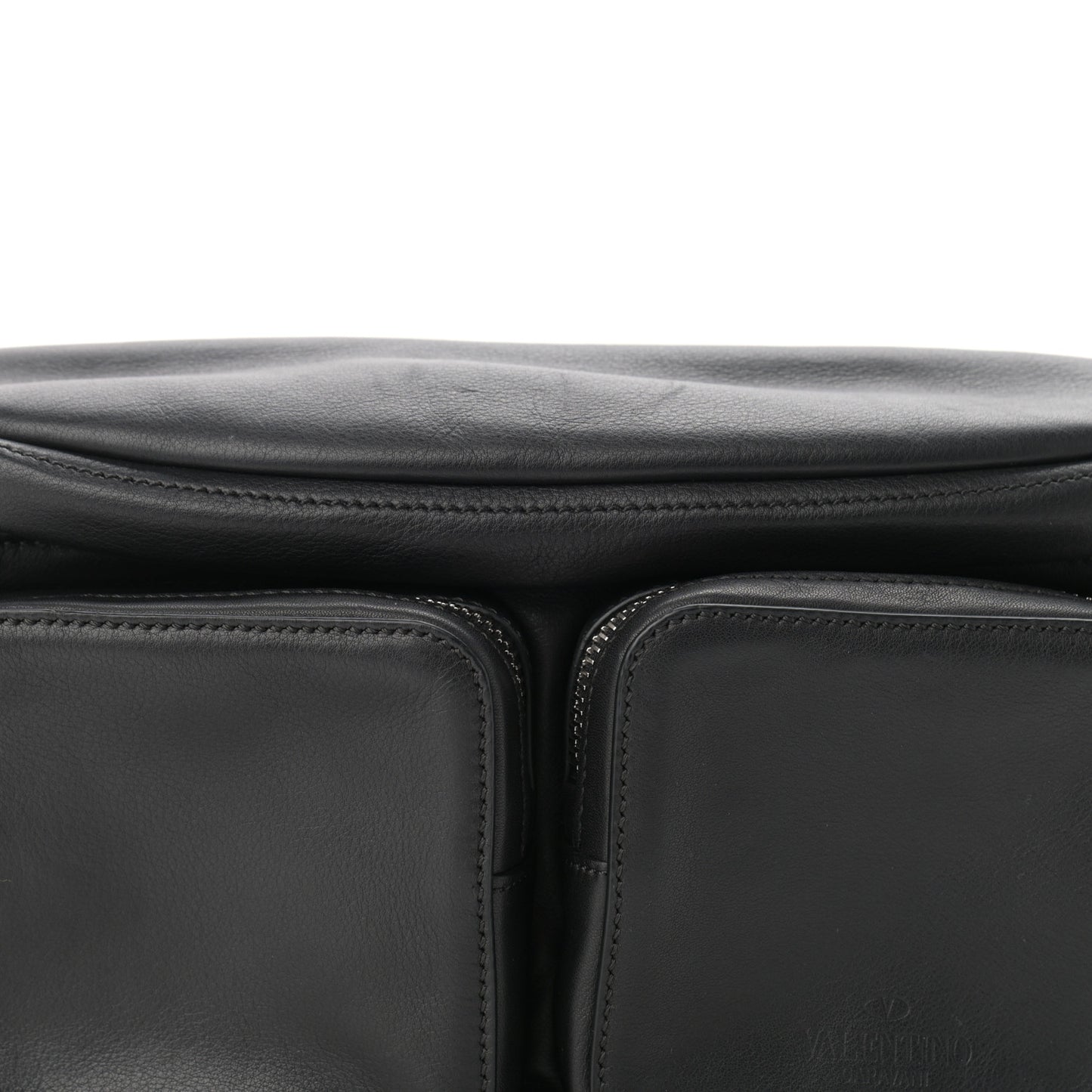 Calfskin Rockstud Belt Bag Black