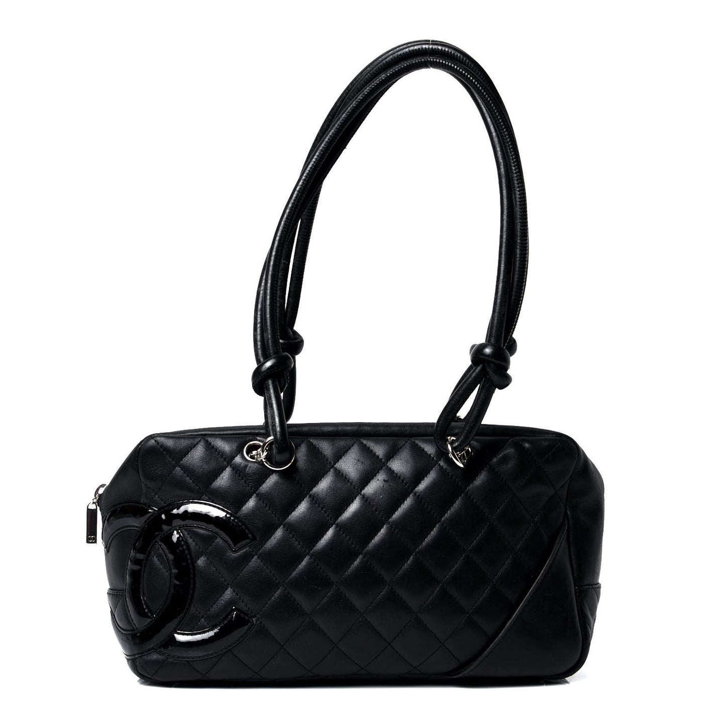 Calfskin Quilted Large Cambon Bowler Black