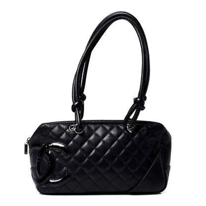 Chanel Calfskin Quilted Large Cambon Bowler Black 1 of 4