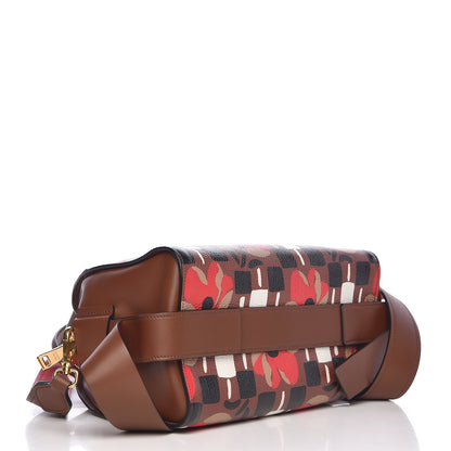 Prada Goatskin Floral Print Bibliotheque Top Handle Tabacco 4 of 9