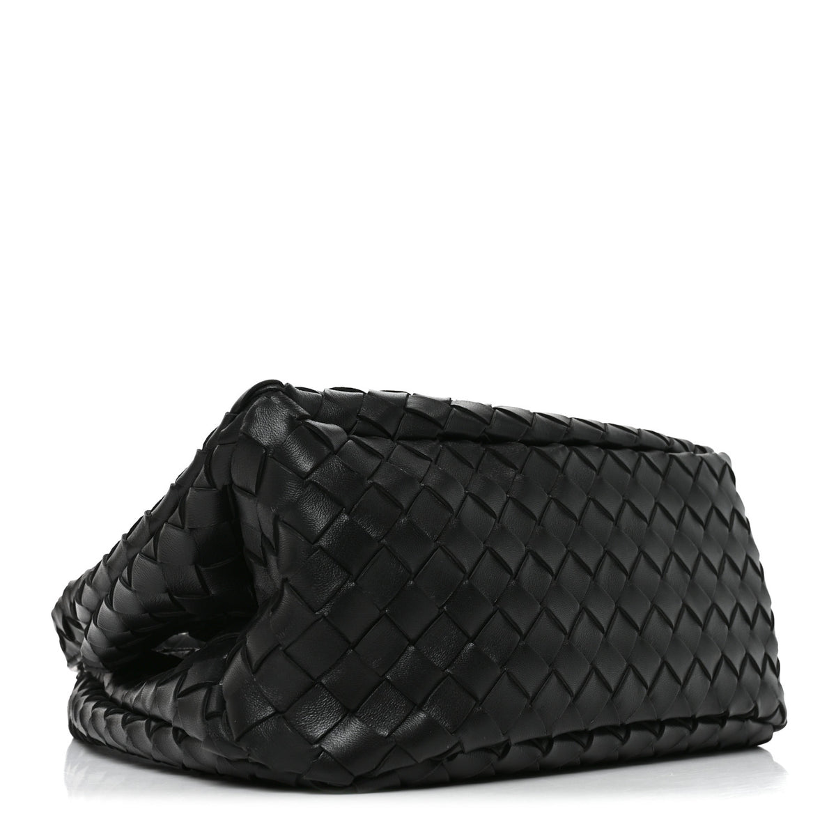 Nappa Intrecciato Small Campana Shoulder Bag Black
