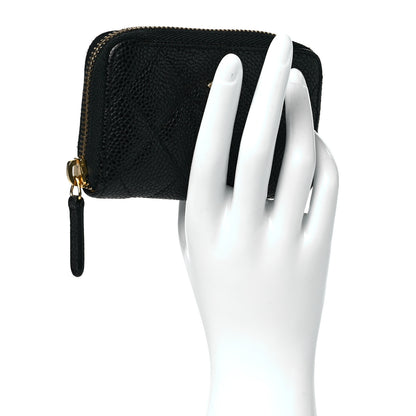 Chanel Caviar Quilted Zip Coin Purse Black 2 of 9