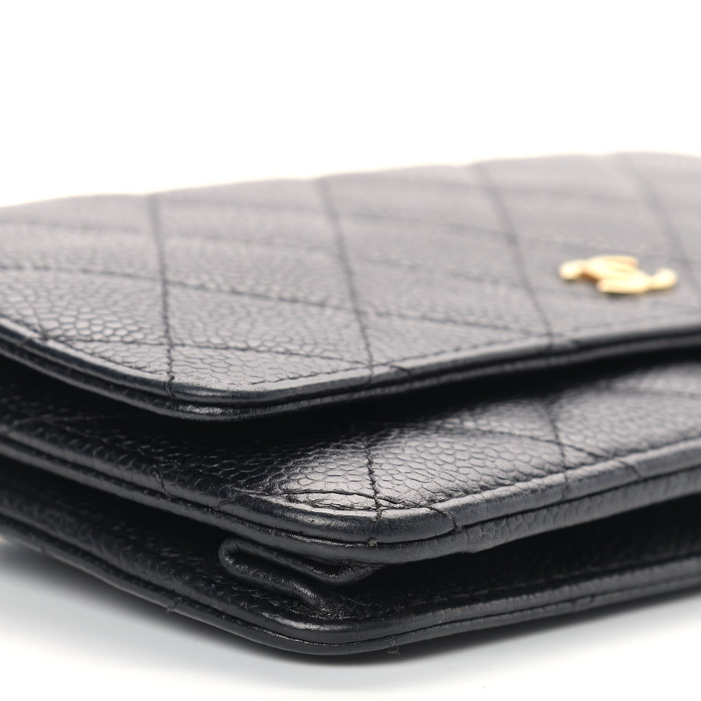 Caviar Quilted Wallet On Chain WOC Black