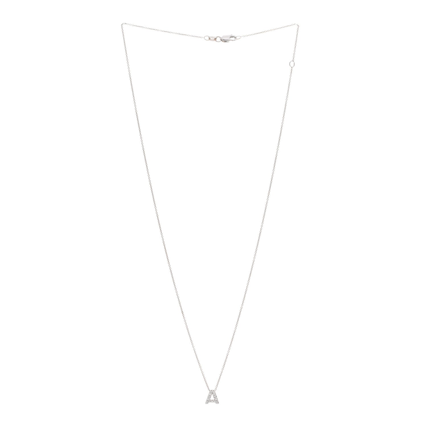 Roberto Coin 18K White Gold Diamond Love Letter A Pendant Necklace 3 of 4