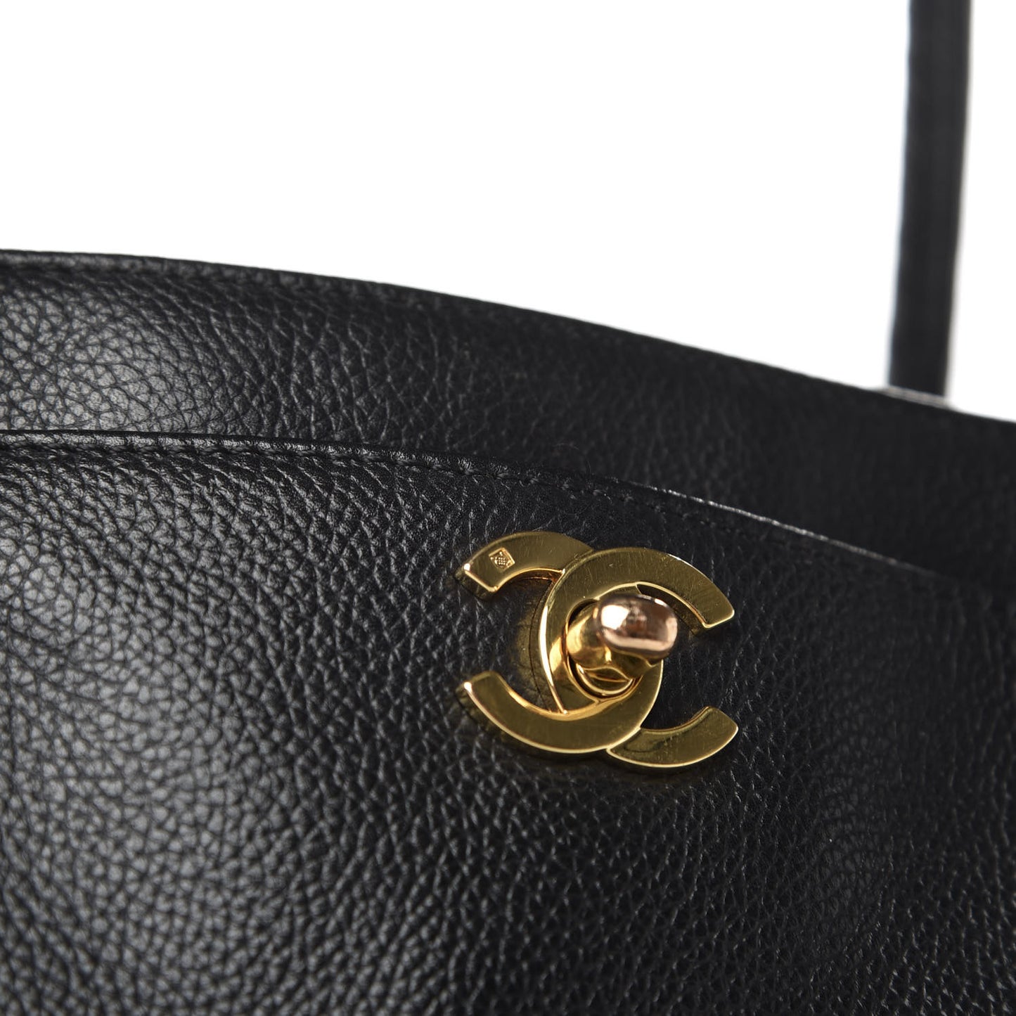 Calfskin Cerf Executive Shopper Tote Black