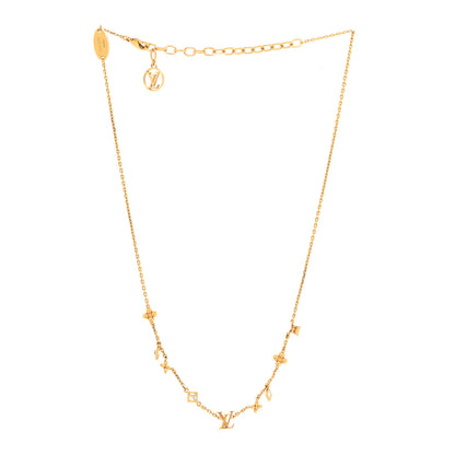 Louis Vuitton Metal Crystal LV In The Sky Necklace Gold 3 of 7