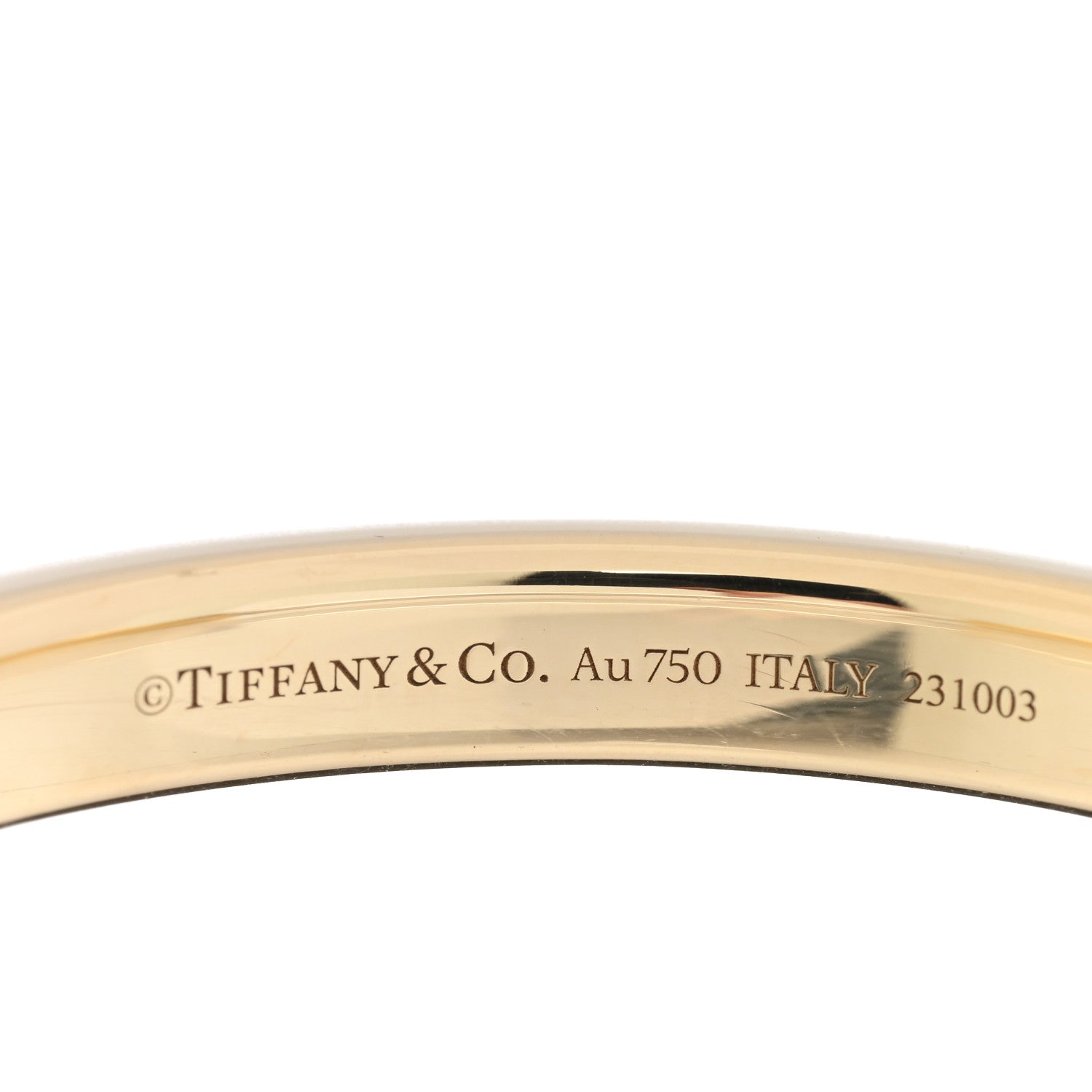 Tiffany 18K Yellow White Gold Tiffany Lock Bangle Bracelet 4 of 6