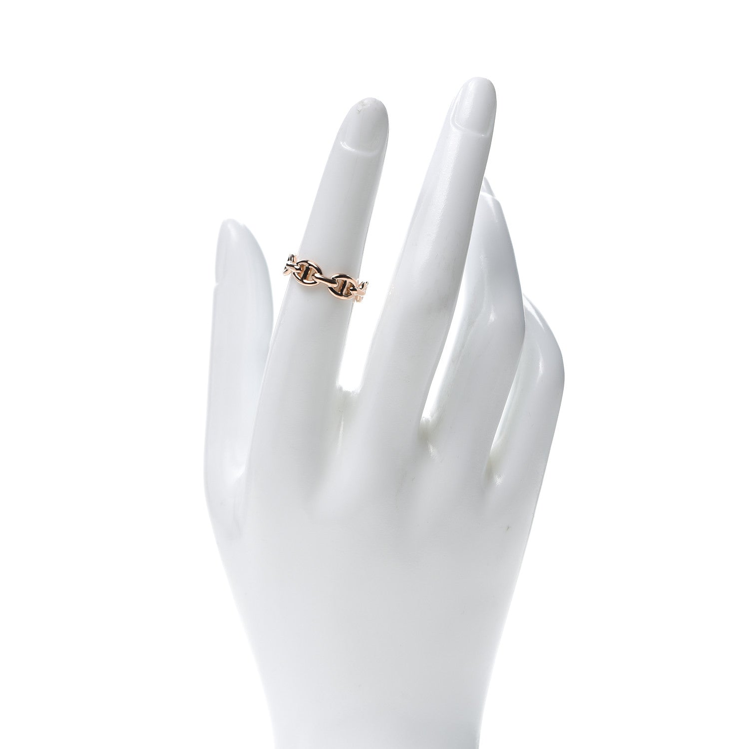 Hermes 18K Rose Gold PM Chaine D'Ancre Enchainee Ring 51 5.75 2 of 5