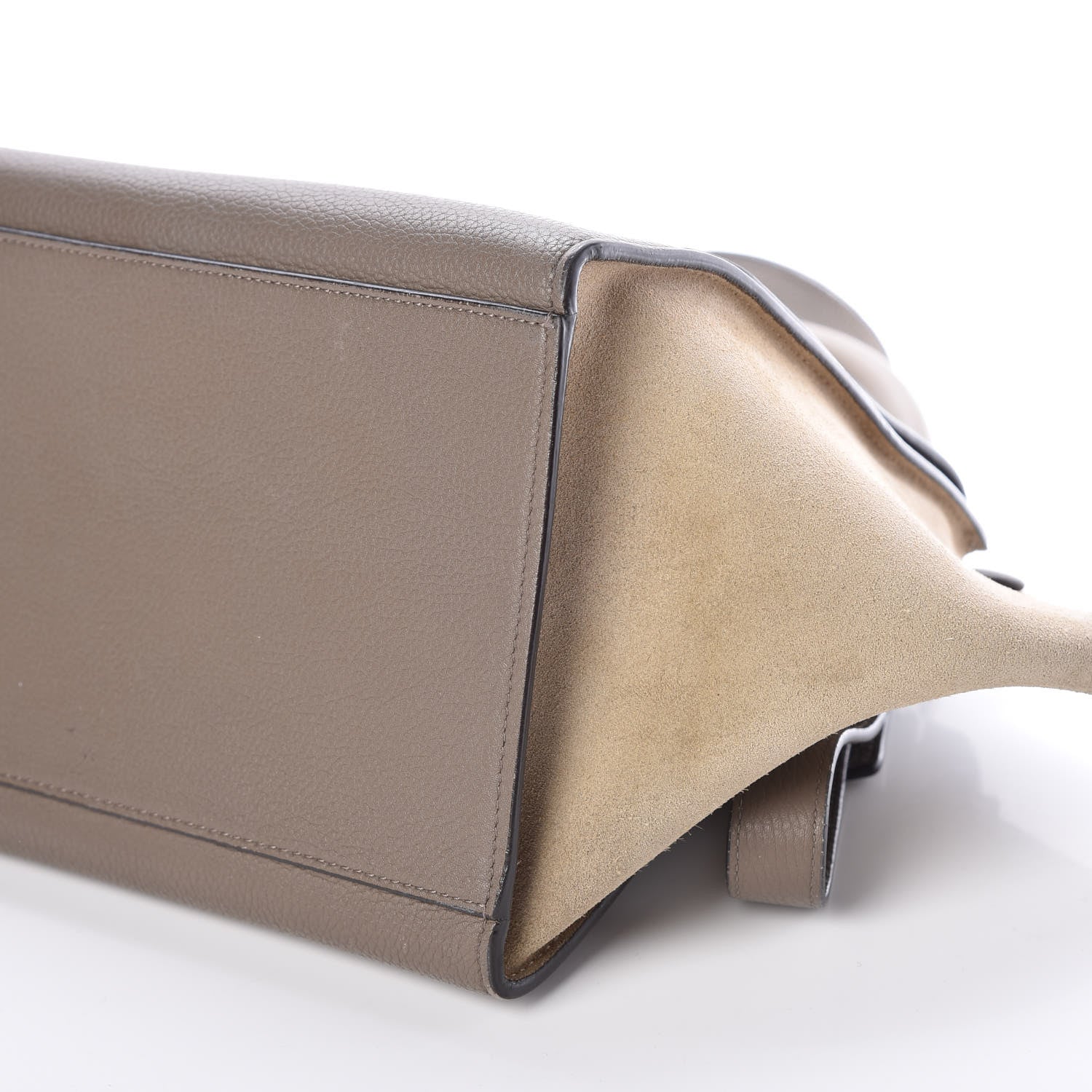 Celine Drummed Calfskin Suede Small Trapeze Souris 7 of 10