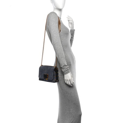 Jimmy Choo Denim Calfskin Lockett Petite Shoulder Bag Light Indigo 2 of 12