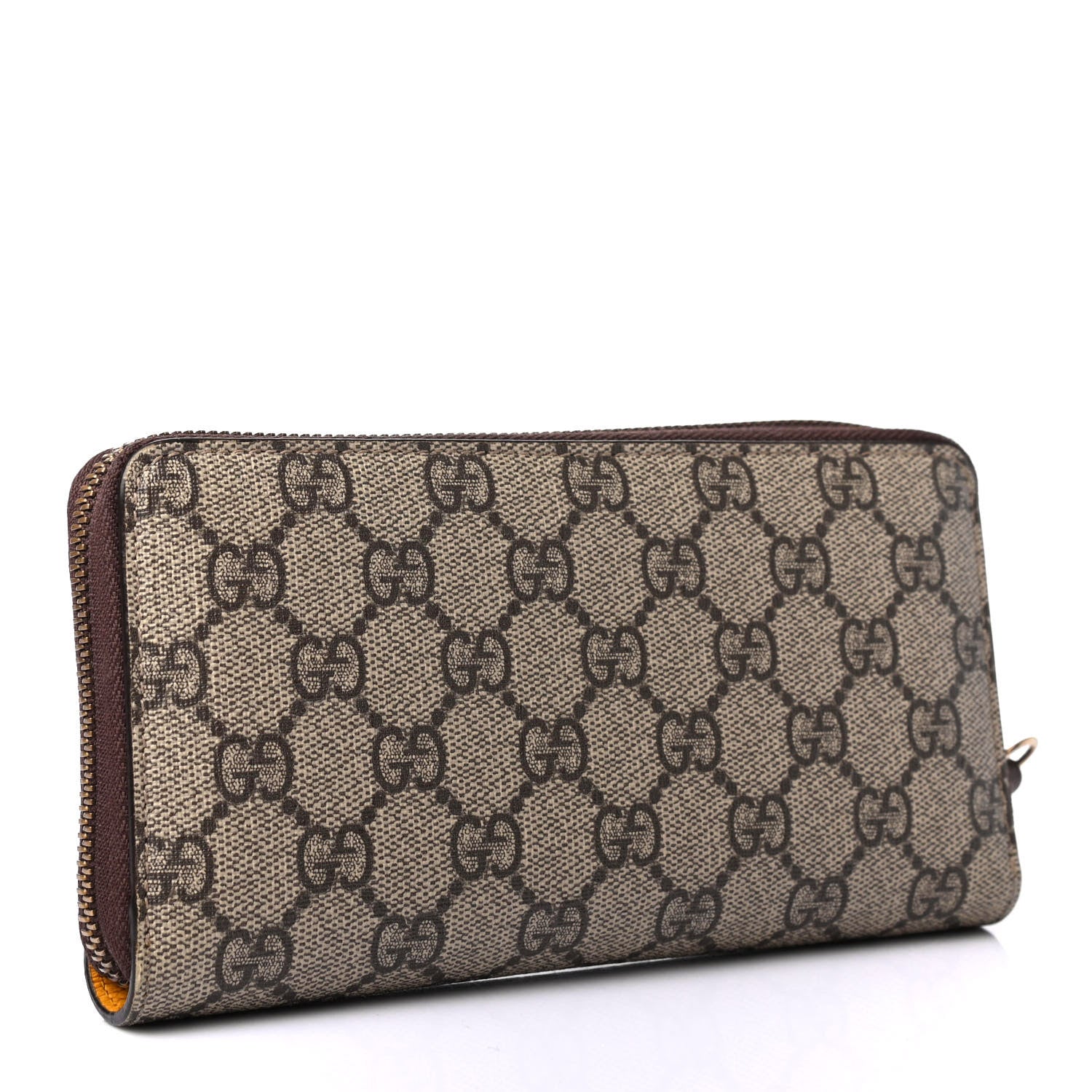 Gucci GG Supreme Monogram Neo Vintage Zip Around Wallet Beige Crop New Acero 2 of 4