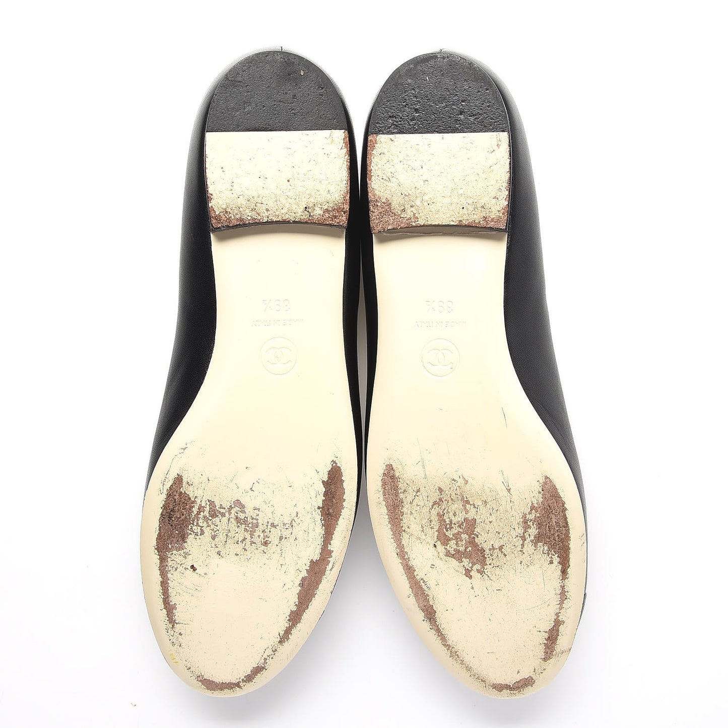 Lambskin Camellia Ballerina Flats 39.5 Black