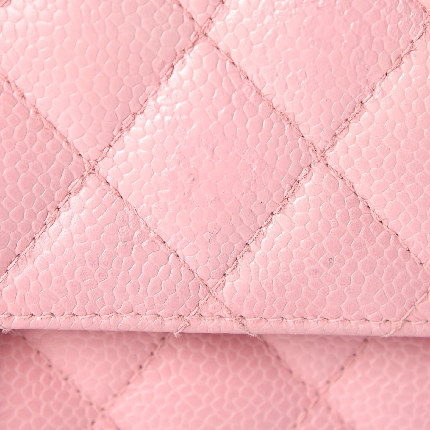 Caviar Quilted Medium Double Flap Pink