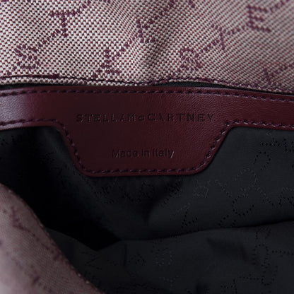 Stella McCartney Denim Logo Mini Falabella Tote Burgundy 7 of 8