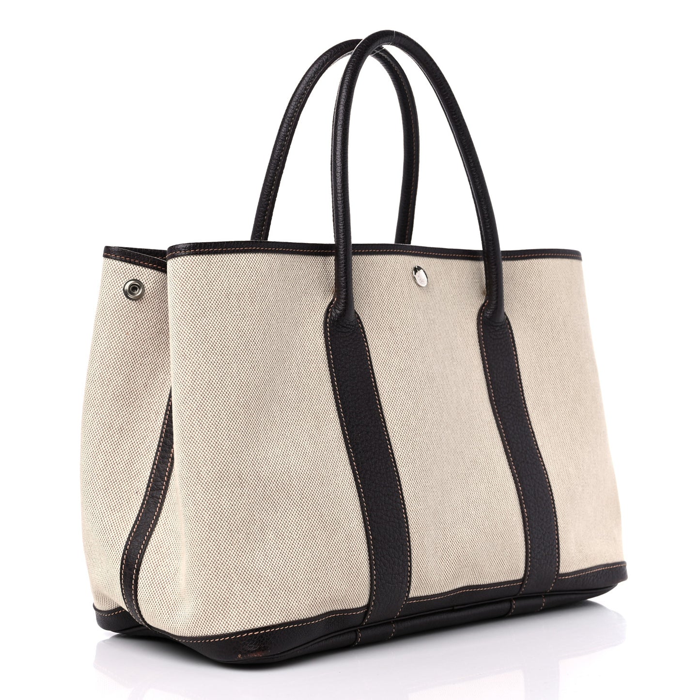 Buffle Skipper Toile Garden Party 36 MM Tote Marron Fonce